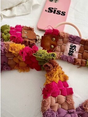 BySISS Multicolor Pink Orange Green Textile Hanging Accent